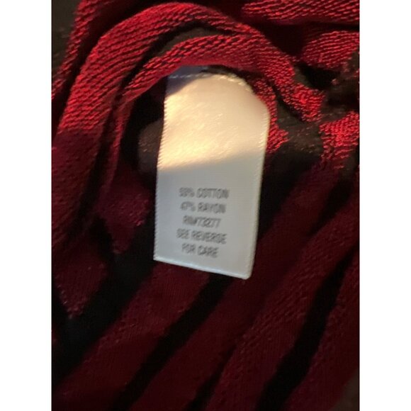 Dana Buchman Womens M Black & Red Striped Top - Picture 5 of 6